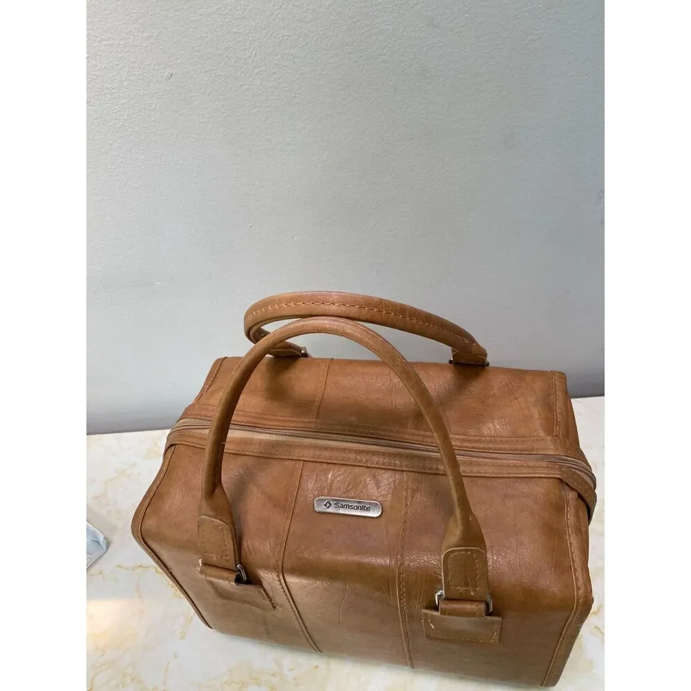 Vtg Samsonite Cordoba Brown Leather Carry On Bag Luggage Suitcase Carry On Pilot